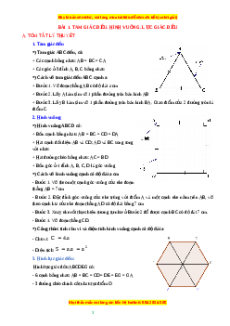 Chuyên đề Tam giác đều. Hình vuông. Lục giác đều Toán 6 Cánh diều