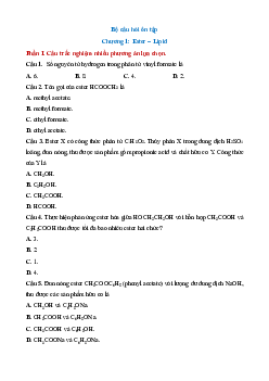 Bài tập ôn tập + Đề kiểm tra Hóa học 12 Kết nối tri thức theo chương