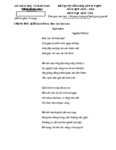 Đề minh họa thi vào lớp 10 Ngữ văn 2025 - Phòng GD&ĐT Đồng Nai