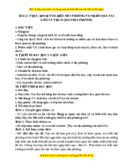 Giáo án Bài 21 Địa lí 6 Chân trời sáng tạo (2024): Thực hành tìm hiểu môi trường tự nhiên qua tài liệu và tham quan địa phương