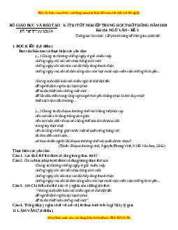 Đề Tốt nghiệp Ngữ Văn 2024 theo đề tham khảo (Đề 5)