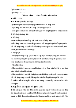 Giáo án Tính toán với số thập phân Toán 6 Kết nối tri thức
