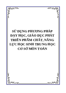 (Ôn thi Viên chức THCS) Phương pháp dạy học Toán THCS