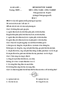 Bộ 10 đề ôn thi Tốt nghiệp Công nghệ (Định hướng Định Điện tử)