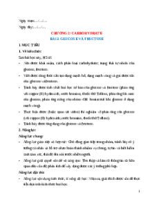 Giáo án Bài 3 Hóa học 12 Chân trời sáng tạo: Glucose và fructose