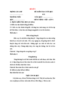 Đề thi Tiếng Việt lớp 1 Học kì 2 Cánh diều (Đề 5)