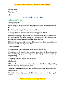 Giáo án Bài 48 Luyện tập Toán lớp 4 Cánh diều