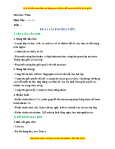 Giáo án Luyện tập Toán lớp 4 Cánh diều