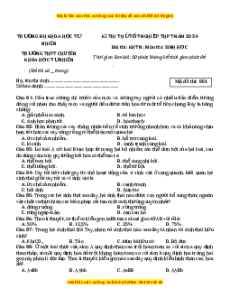 Đề thi thử tốt nghiệp Sinh học trường ĐH Khoa học Tự nhiên năm 2024