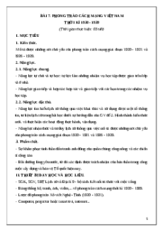 Giáo án Bài 7 Lịch sử 9 Kết nối tri thức (2024): Phong trào cách mạng Việt Nam thời kì 1930 - 1939