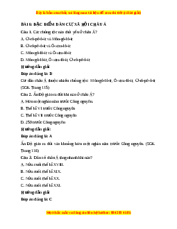 Trắc nghiệm Địa lý 7 Bài 6 Kết nối tri thức: Đặc điểm dân cư, xã hội Châu Á