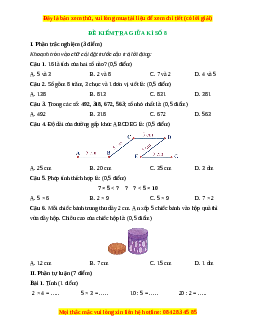 Đề thi giữa kì 2 Toán lớp 2 Kết nối tri thức - Đề 8