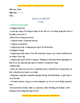 Giáo án Luyện tập Toán lớp 4 Cánh diều