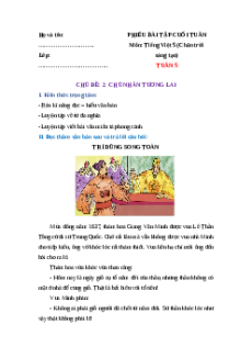 Bài tập cuối tuần Tiếng Việt lớp 5 Chân trời sáng tạo Tuần 5