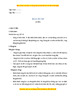 Giáo án Bài 14 Lịch sử & Địa lí lớp 4 Kết nối tri thức: Ôn tập