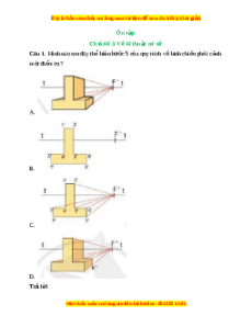 Trắc nghiệm Công nghệ 10 Ôn tập chủ đề 3 Cánh diều: Vẽ kĩ thuật cơ sở
