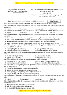 Đề thi thử tốt nghiệp Lịch sử trường THPT Trường Thi năm 2024