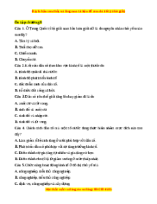 Trắc nghiệm Ôn tập chương 8 Địa lí 10 Chân trời sáng tạo: