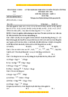 Đề thi HSG Hóa 11 năm 2023-2024 (Đề 16) có lời giải