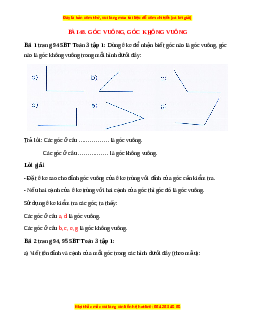 VBT Toán lớp 3 Bài 48 (Cánh diều): Góc vuông, góc không vuông