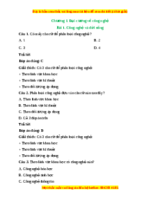 Trắc nghiệm Bài 1: Công nghệ và đời sống