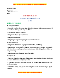 Giáo án Toán lớp 4 Học kì 2 Cánh diều