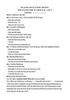 Đề cương ôn tập cuối học kì 1 Kinh tế pháp luật 11 Kết nối tri thức