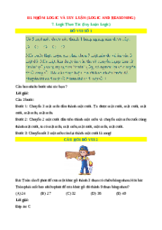 Logic Thao Tác (Suy Luận Logic) - Toán đố, Toán IQ (có lời giải)