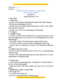 Giáo án Năng lượng KHTN 6 Chân trời sáng tạo