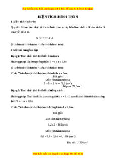 Lý thuyết Diện tích hình tròn Toán 5