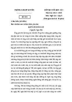 Đề thi Cuối kì 1 Ngữ văn 9 Cánh diều 2024 (Đề 9)