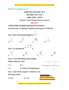 Đề thi giữa kì 2 Toán 6 Kết nối tri thức (Đề 10)