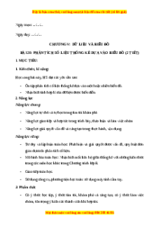 Giáo án Phân tích số liệu thống kê dựa vào biểu đồ Toán 8 Kết nối tri thức