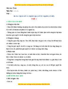 Giáo án Phân số và phép chia số tự nhiên Toán 4 Kết nối tri thức