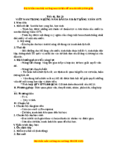 Giáo án Bài 31 Lịch sử 9: Việt Nam trong năm đầu sau đại thắng xuân 1975