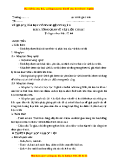 Giáo án Bài 3 Công nghệ cơ khí 11 Kết nối tri thức: Tổng quan về vật liệu cơ khí