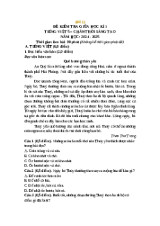 Đề thi giữa kì 1 Tiếng Việt lớp 5 Chân trời sáng tạo (Đề 2)