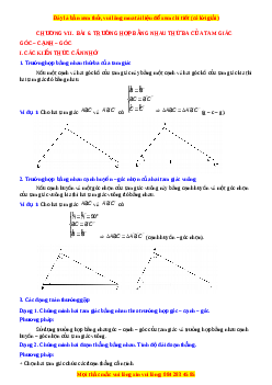 Chuyên đề Trường hợp bằng nhau thứ ba của tam giác: góc - cạnh - góc Toán 7 Cánh diều