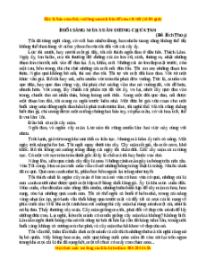 Phiếu bài tập Tuần 1 Buổi sáng mùa xuân Ngữ văn 7