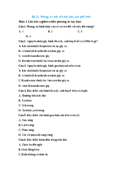 Trắc nghiệm Bài 22: Phòng, trị một số bệnh thủy sản phổ biến Công nghệ 12 Lâm nghiệp-Thủy sản Cánh diều
