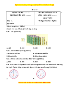 Đề thi giữa kì 2 Toán lớp 2 Chân trời sáng tạo - Đề 10