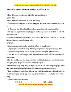 Lý thuyết Bài 1 Địa lý 10 Chân trời sáng tạo: Môn địa lí với định hướng nghề nghiệp