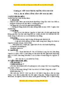 Giáo án Bài 18 Lịch sử 9: Đảng Cộng sản Việt Nam ra đời