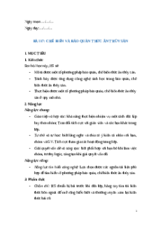 Giáo án Bài 17: Chế biến và bảo quản thức ăn thuỷ sản Công nghệ 12 Cánh diều