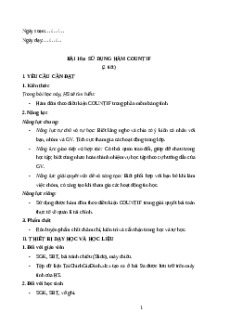 Giáo án Bài 10a: Sử dụng hàm COUNTIF Tin học 9 Kết nối tri thức