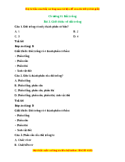 Trắc nghiệm Bài 3: Giới thiệu về đất trồng