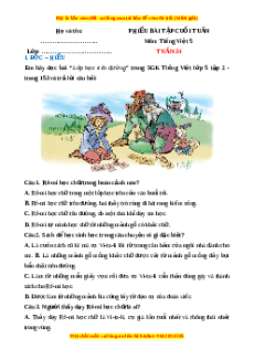 Bài tập cuối tuần Tiếng việt 5 Tuần 34 (có lời giải)