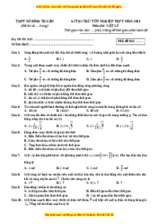 Đề thi thử tốt nghiệp Vật lí Sở Bình Thuận năm 2024