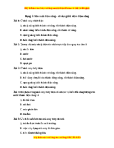 Trắc nghiệm Sản xuất điện năng - Sử dụng tiết kiệm điện năng Vật lí 9