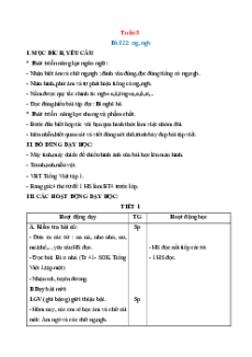 Giáo án Tuần 5 Tiếng Việt lớp 1 Cánh diều
